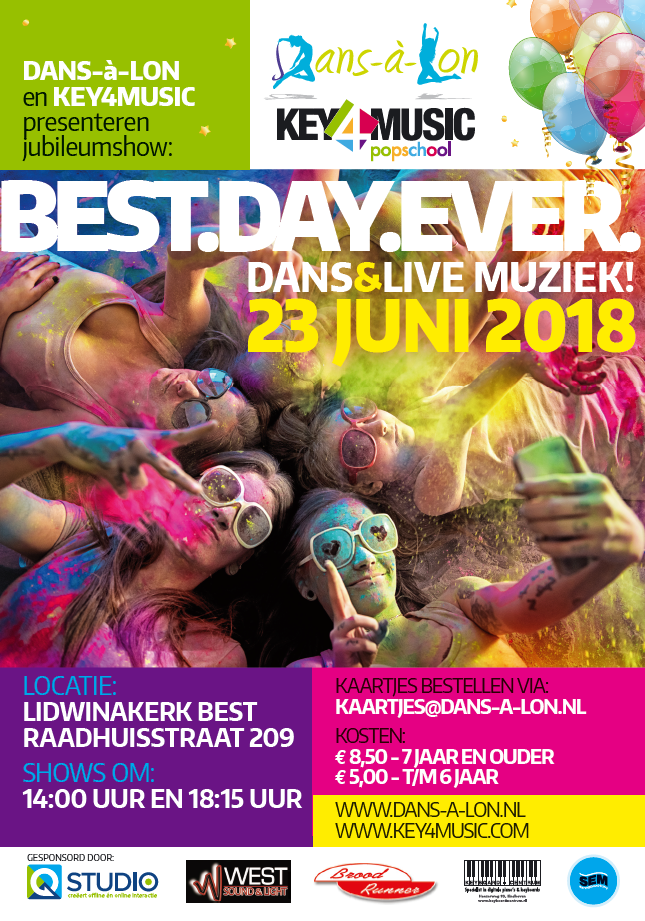 Poster Best.Day.Ever 23 juni K4M en DaL